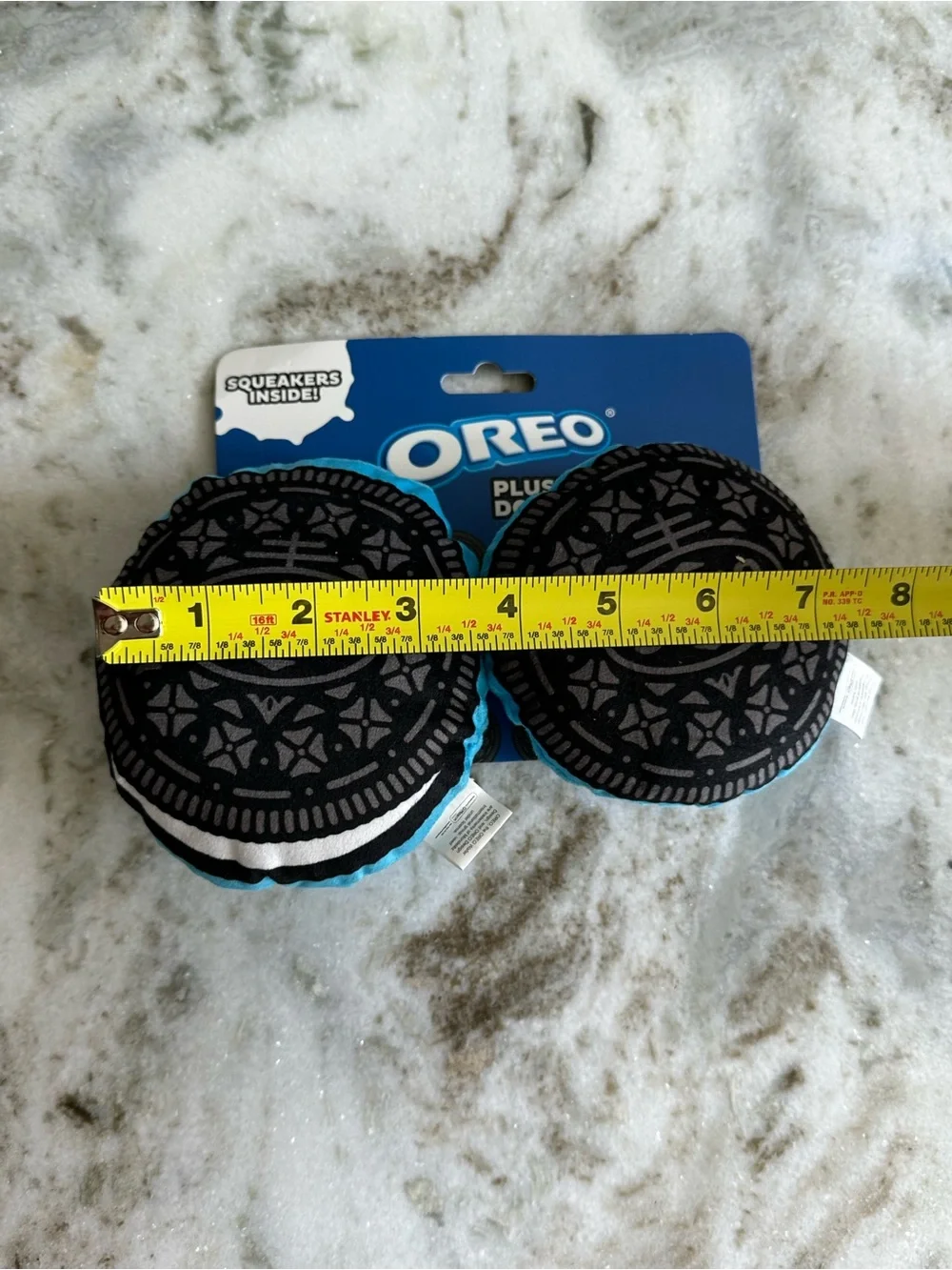 Plush Oreo Cookie squeaky Dog Toy Set